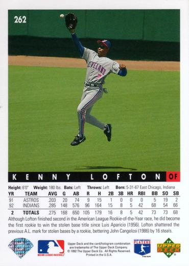 Kenny Lofton  baseball card collectible - Main Image 2