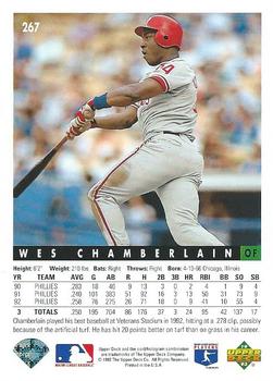 Wes Chamberlain  baseball card collectible - Main Image 2