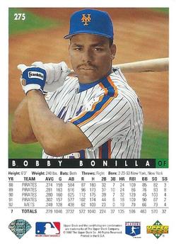 Bobby Bonilla  baseball card collectible - Main Image 2