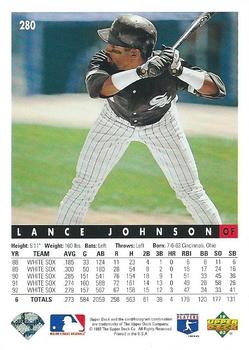 Lance Johnson  baseball card collectible - Main Image 2