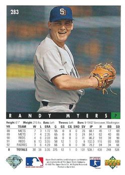 Randy Myers  baseball card collectible - Main Image 2