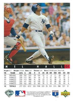 Mel Hall  baseball card collectible - Main Image 2