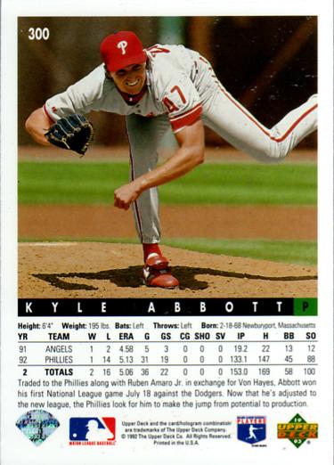 Kyle Abbott  baseball card collectible - Main Image 2