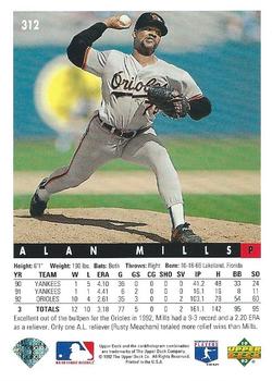 Alan Mills  baseball card collectible - Main Image 2