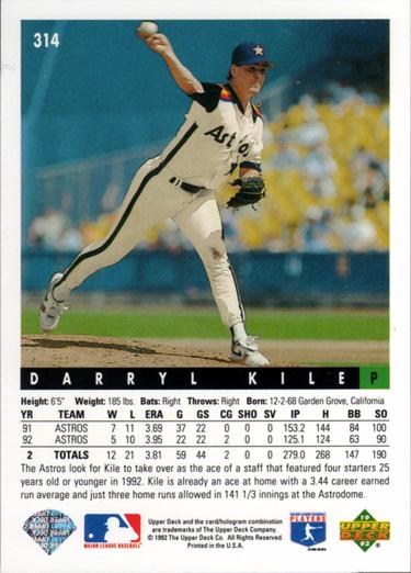 Darryl Kile  baseball card collectible - Main Image 2