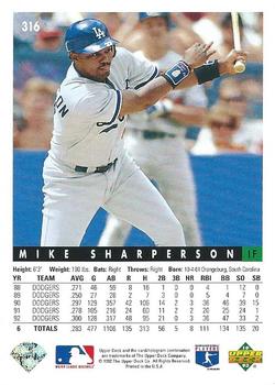 Mike Sharperson  baseball card collectible - Main Image 2