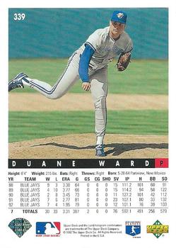 Duane Ward  baseball card collectible - Main Image 2