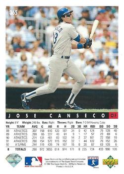 Jose Canseco  baseball card collectible - Main Image 2