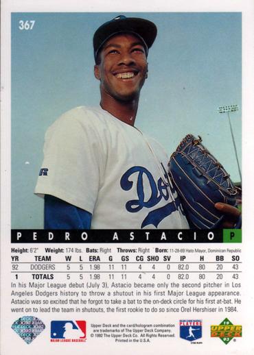 Pedro Astacio  baseball card collectible - Main Image 2
