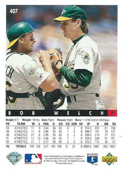 Bob Welch  baseball card collectible - Main Image 2