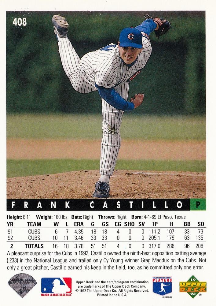 Frank Castillo  baseball card collectible - Main Image 2