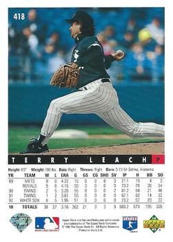 Terry Leach  baseball card collectible - Main Image 2