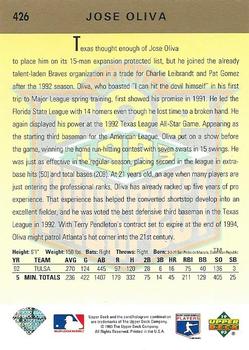 Jose Oliva  baseball card collectible - Main Image 2