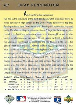 Brad Pennington  baseball card collectible - Main Image 2