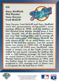 Four Corners (Gary Sheffield / Phil Plantier / Tony Gwynn / Fred McGriff)  baseball card collectible - Main Image 2