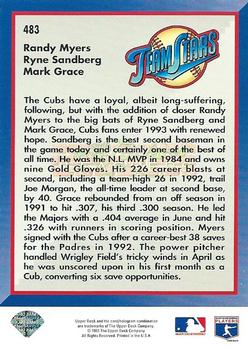 Ivy Leaguers (Randy Myers / Ryne Sandberg / Mark Grace)  baseball card collectible - Main Image 2