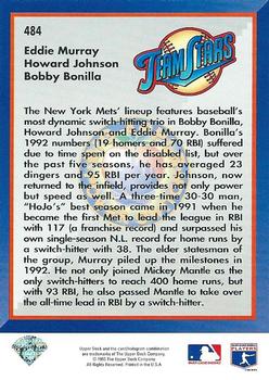 Big Apple Power Switch (Eddie Murray / Howard Johnson / Bobby Bonilla)  baseball card collectible - Main Image 2