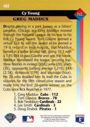 Greg Maddux  baseball card collectible - Main Image 2