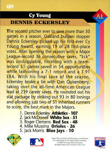 Dennis Eckersley  baseball card collectible - Main Image 2