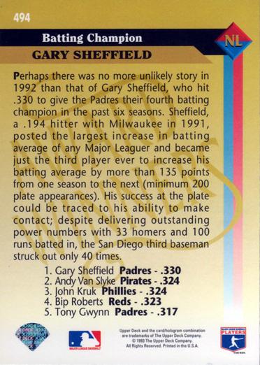 Gary Sheffield  baseball card collectible - Main Image 2