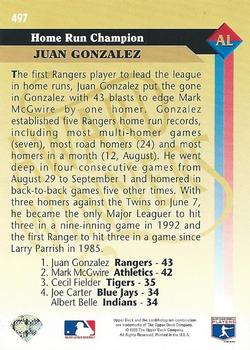 Juan Gonzalez  baseball card collectible - Main Image 2