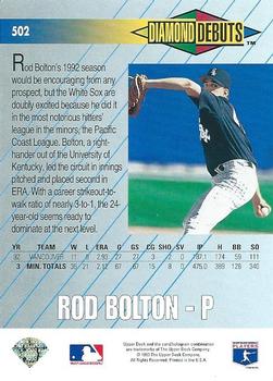 Rod Bolton  baseball card collectible - Main Image 2