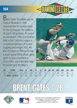 Brent Gates  baseball card collectible - Main Image 2