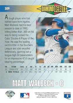 Matt Walbeck  baseball card collectible - Main Image 2