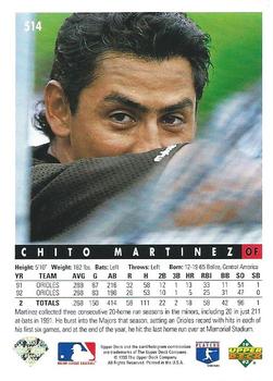 Chito Martinez  baseball card collectible - Main Image 2