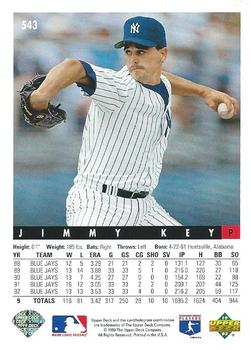 Jimmy Key  baseball card collectible - Main Image 2