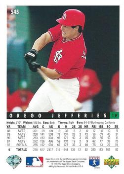 Gregg Jefferies  baseball card collectible - Main Image 2