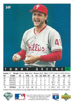Tommy Greene  baseball card collectible - Main Image 2