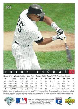 Frank Thomas  baseball card collectible - Main Image 2