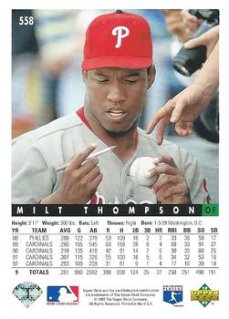 Milt Thompson  baseball card collectible - Main Image 2