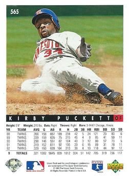 Kirby Puckett  baseball card collectible - Main Image 2