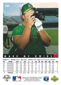 Mark McGwire  baseball card collectible - Main Image 2