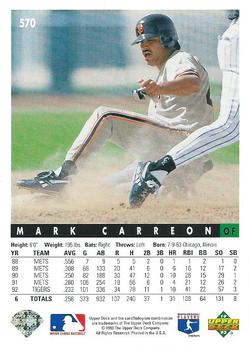 Mark Carreon  baseball card collectible - Main Image 2