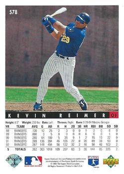 Kevin Reimer  baseball card collectible - Main Image 2