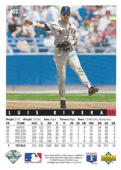 Luis Rivera  baseball card collectible - Main Image 2