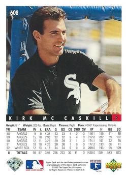 Kirk McCaskill  baseball card collectible - Main Image 2