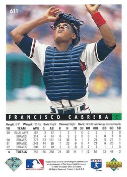 Francisco Cabrera  baseball card collectible - Main Image 2