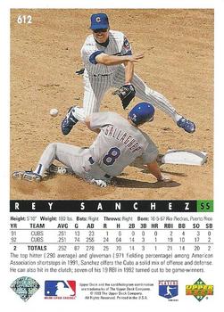 Rey Sanchez  baseball card collectible - Main Image 2