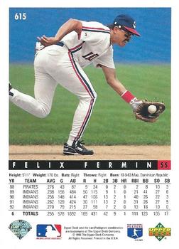 Felix Fermin  baseball card collectible - Main Image 2