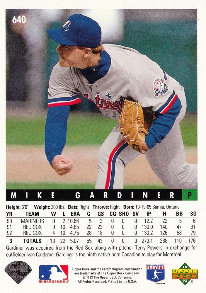 Mike Gardiner  baseball card collectible - Main Image 2