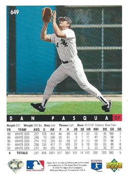 Dan Pasqua  baseball card collectible - Main Image 2