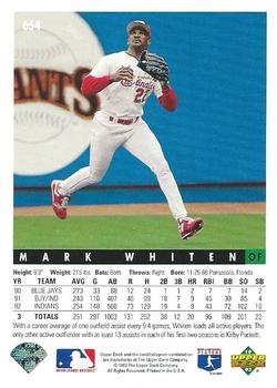 Mark Whiten  baseball card collectible - Main Image 2