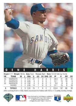 Gene Harris  baseball card collectible - Main Image 2