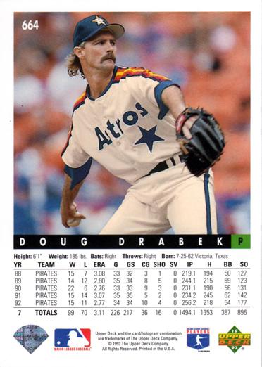 Doug Drabek  baseball card collectible - Main Image 2