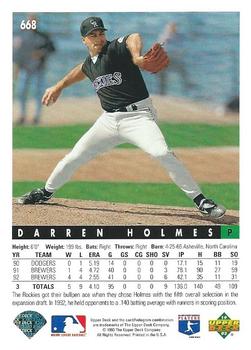 Darren Holmes  baseball card collectible - Main Image 2