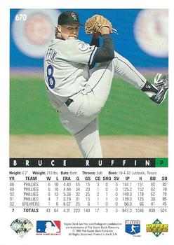 Bruce Ruffin  baseball card collectible - Main Image 2